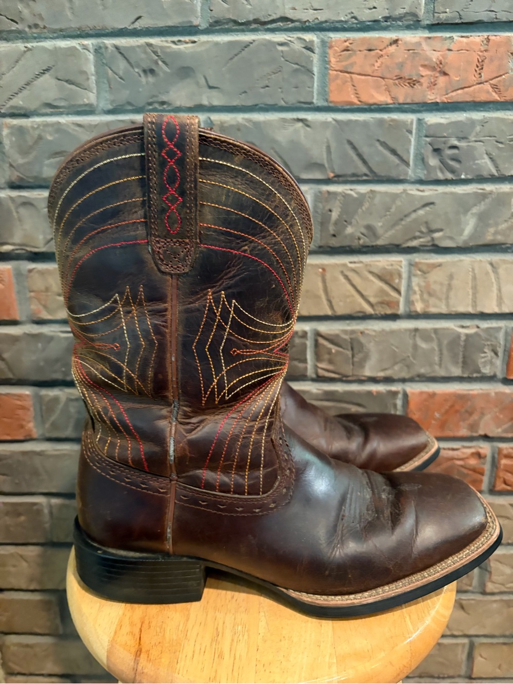 Ariat Men’s Western Square Toe Dark Brown Boots Size 8.5D